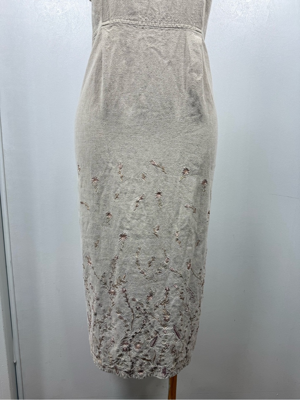 BICÉ by Sag Harbor Linen Blend Embroidered Midi Dress 1X - Picture 3 of 12